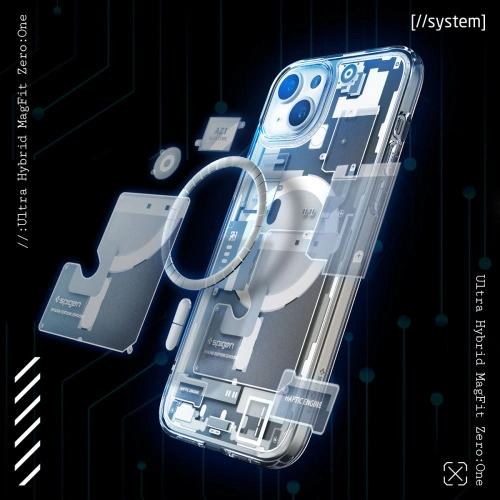 Etui Spigen Ultra Hybrid Mag MagSafe Apple iPhone 15 Plus / 14 Plus Zero One White