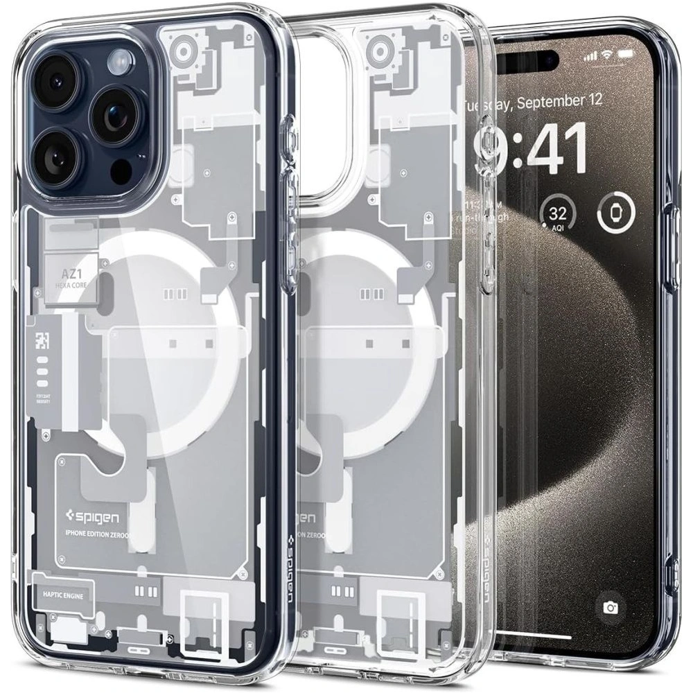 Wholesale Spigen Ultra Hybrid Mag MagSafe Apple iPhone 15 Pro Zero One White - SPN3087 - {ean13} - Hurt