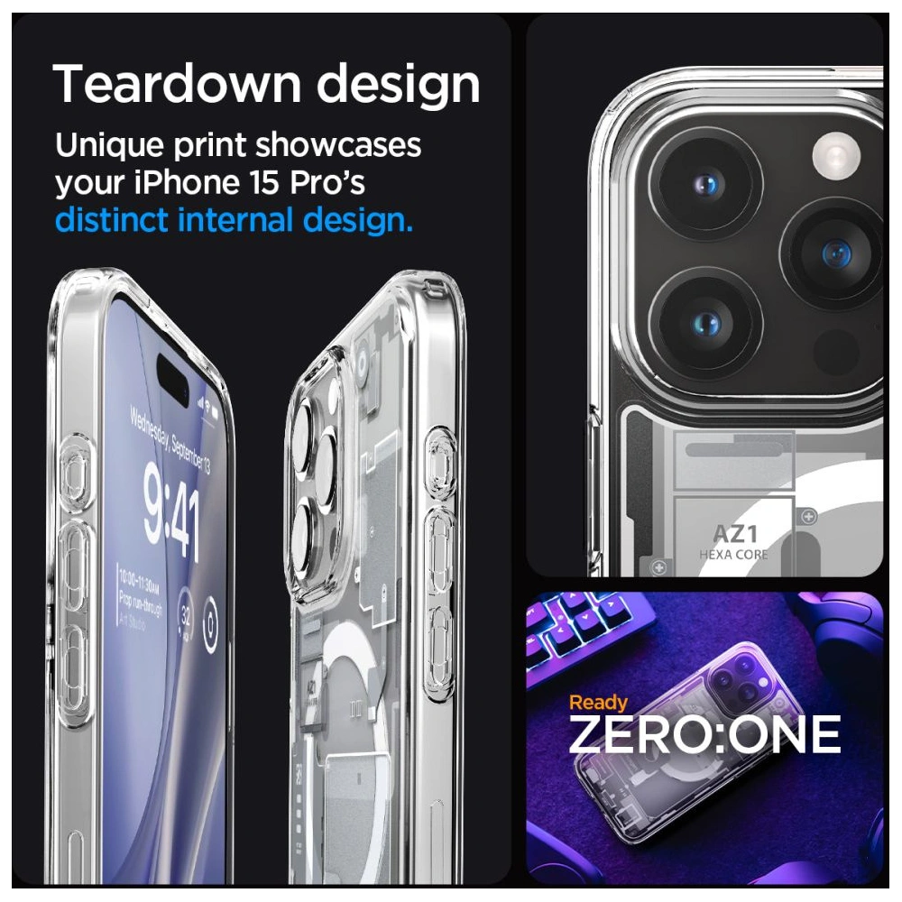 Wholesale Spigen Ultra Hybrid Mag MagSafe Apple iPhone 15 Pro Zero One White - SPN3087 - {ean13} - Hurt