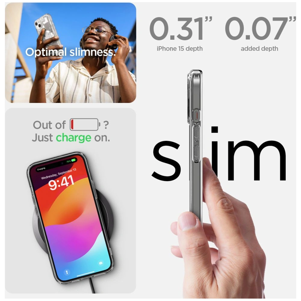 Hurtownia GSM - Case Spigen Ultra Hybrid Mag MagSafe Apple iPhone 15 Zero One Weiß - SPN3088 - {ean13} - Hurt