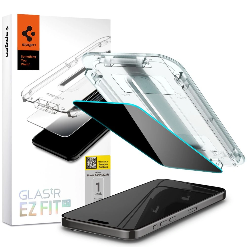 Hurtownia GSM - Tvrzené sklo Spigen GLAS.tR ez Fit Apple iPhone 15 Pro Max Privacy - SPN3089 - {ean13} - Hurt