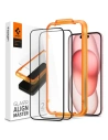 Gehärtetes Glas Spigen GLAS.tR AlignMaster FC Apple iPhone 15 Plus / 14 Plus Schwarz [2 PACK]