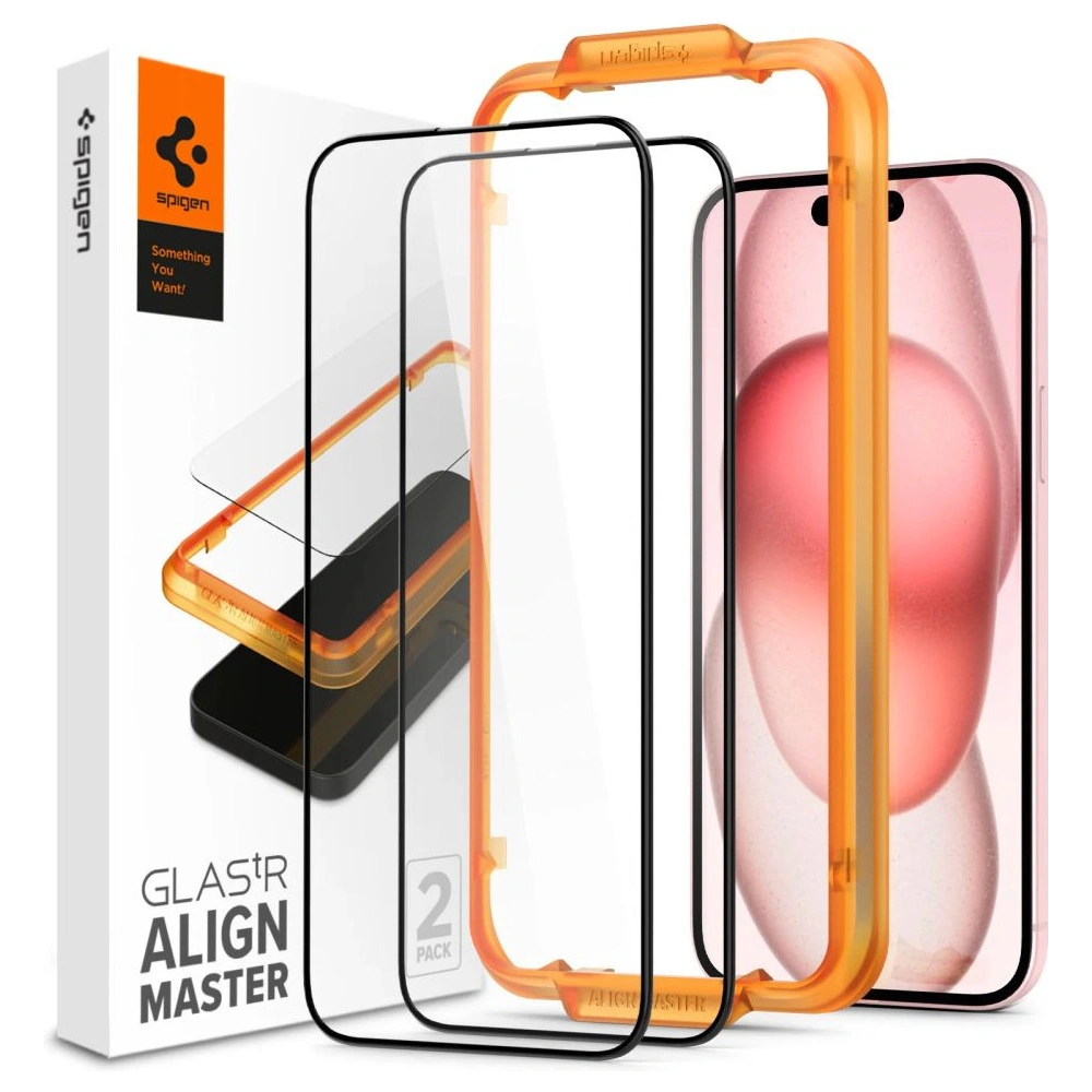 Wholesale Spigen GLAS.tR AlignMaster FC Apple iPhone 15 Plus / 14 Plus Black [2 PACK] - SPN3093 - {ean13} - Hurt