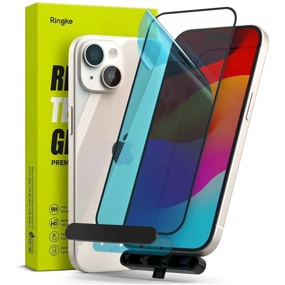 Hurtownia GSM - Sticlă securizată Ringke Tempered Glass Apple iPhone 15 Negru - RGK1871 - {ean13} - Hurt