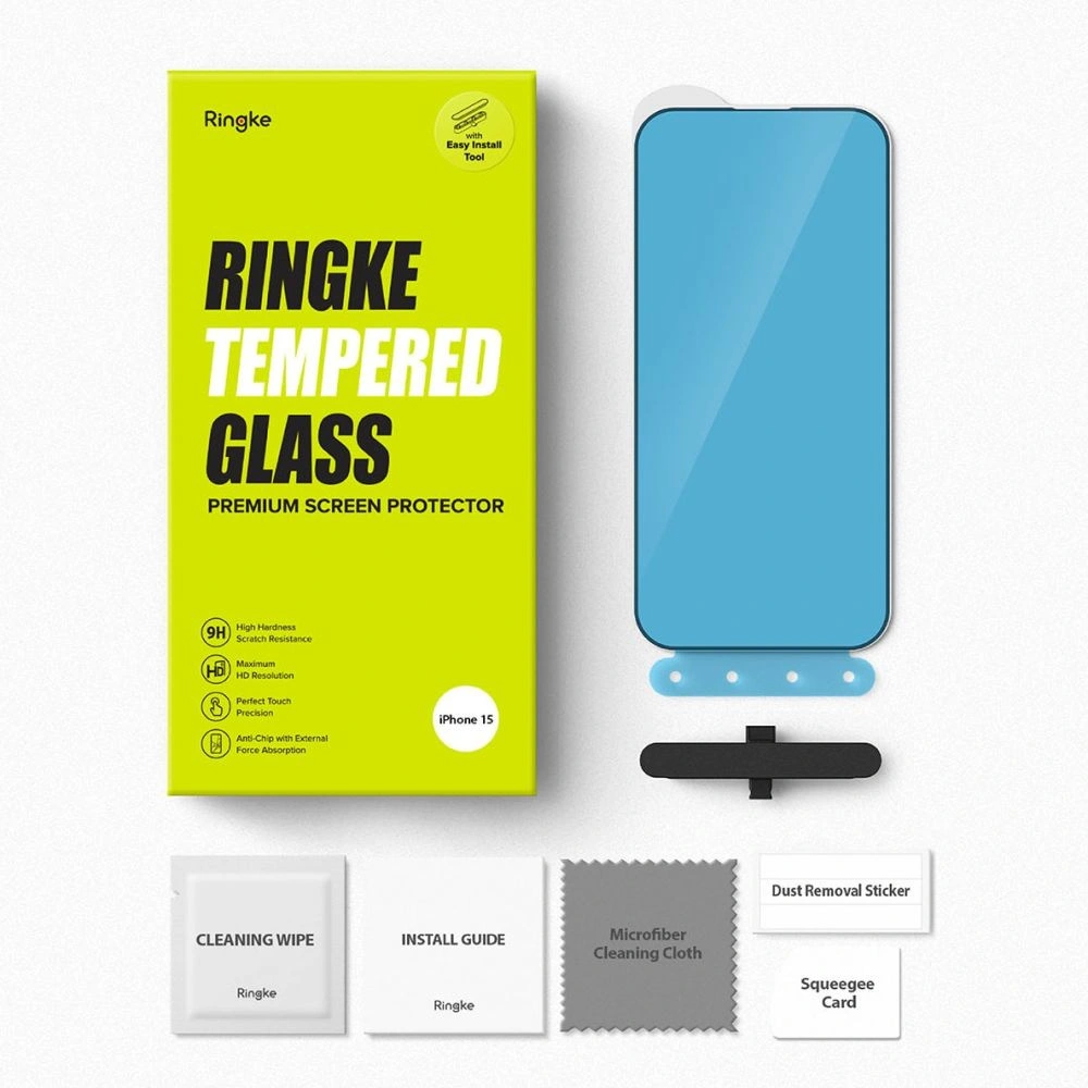 Hurtownia GSM - Sticlă securizată Ringke Tempered Glass Apple iPhone 15 Negru - RGK1871 - {ean13} - Hurt