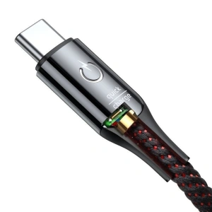 Kabel USB-C z diodą LED Baseus C-shaped QC 3.0 1m (czarny)