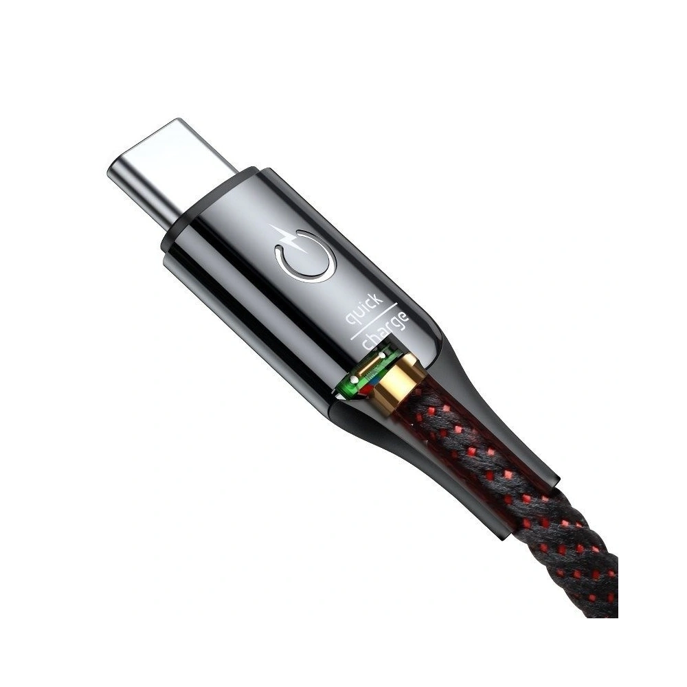 Hurtownia GSM - Kabel USB-C s LED diodou Baseus C-shaped QC 3.0 1m (černý) - BSU376BLK - {ean13} - Hurt