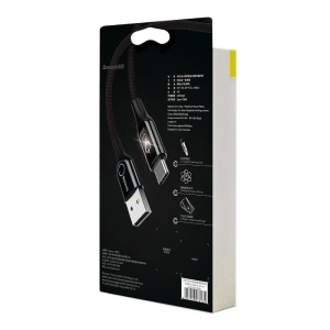 Kabel USB-C z diodą LED Baseus C-shaped QC 3.0 1m (czarny)