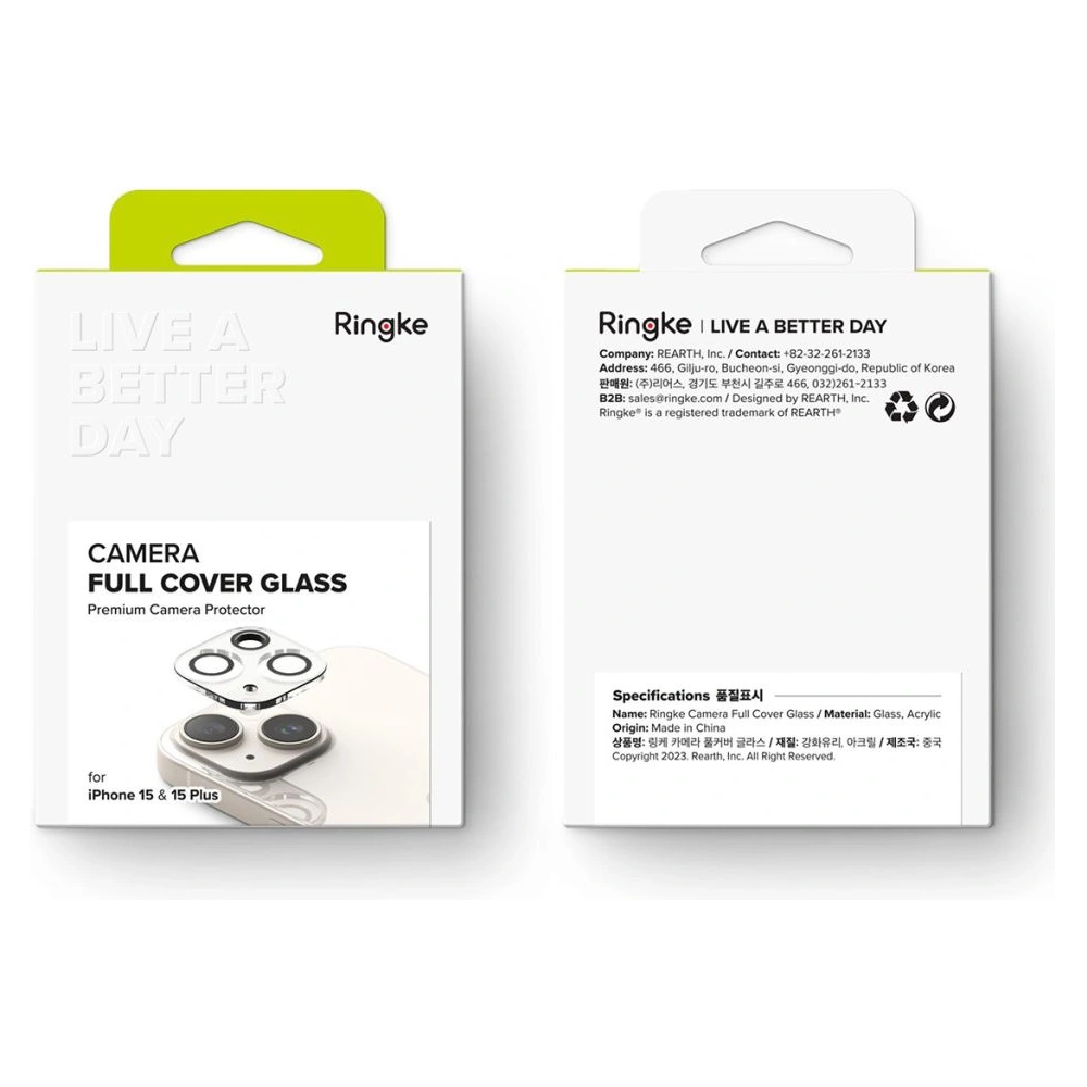 Hurtownia GSM - Sticlă securizată pentru aparat Ringke Camera Protector Glass Apple iPhone 15 / 15 Plus Clear [2 PACK] - RGK1887 - {ean13} - Hurt