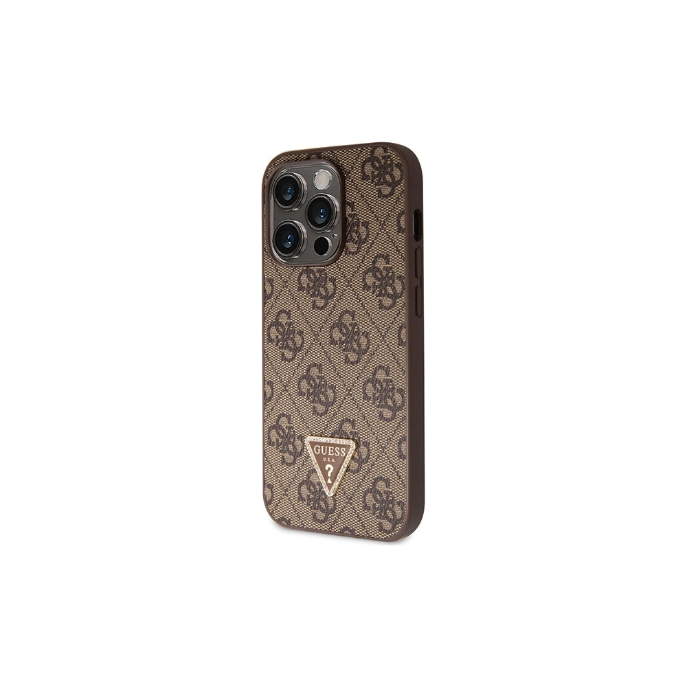 Wholesale Guess GUHCP15LP4TDSCPW Apple iPhone 15 Pro hardcase Crossbody 4G Metal Logo brown - GUE2902 - {ean13} - Hurt