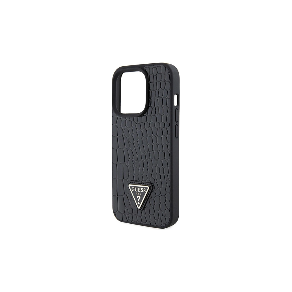 Hurtownia GSM - Etui Guess GUHCP15LPCRTHCK Apple iPhone 15 Pro hardcase Croco Triangle Metal Logo negru/black - GUE2903 - {ean13} - Hurt