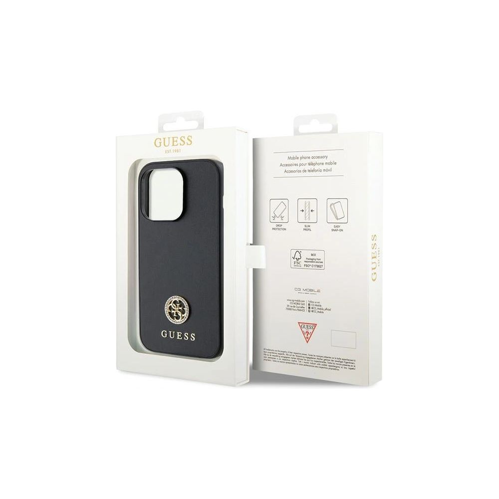 Wholesale Guess GUHCP15LPS4DGPK Apple iPhone 15 Pro hardcase Strass Metal Logo black - GUE2904 - {ean13} - Hurt