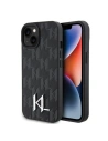 Etui Karl Lagerfeld KLHCP15SPKLPKLK Apple iPhone 15 hardcase Leather Monogram Hot Stamp Metal Logo czarny/black