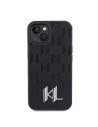 Wholesale Karl Lagerfeld KLHCP15SPKLPKLK Apple iPhone 15 hardcase Leather Monogram Hot Stamp Metal Logo black - KLD1711 - {ean13} - Hurt