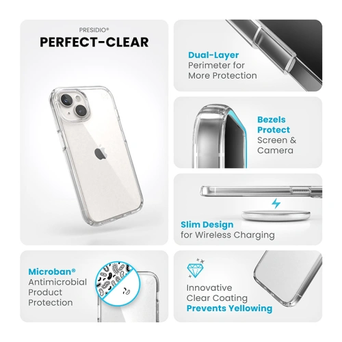 Etui Speck Presidio Perfect-Clear Apple iPhone 15 (Clear)