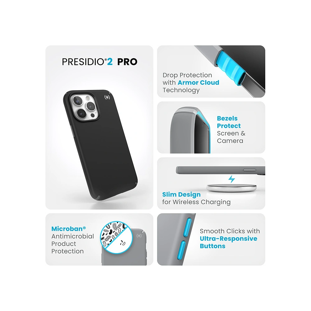 Hurtownia GSM - Case Speck Presidio2 Pro Apple iPhone 15 Pro Max (Schwarz/Schiefergrau/Weiß) - SPK491 - {ean13} - Hurt