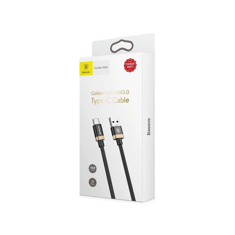 Hurtownia GSM - Kabel USB-C USB 3.0 Baseus Golden Belt 3A 1m (zlatý) - BSU381GLD - {ean13} - Hurt