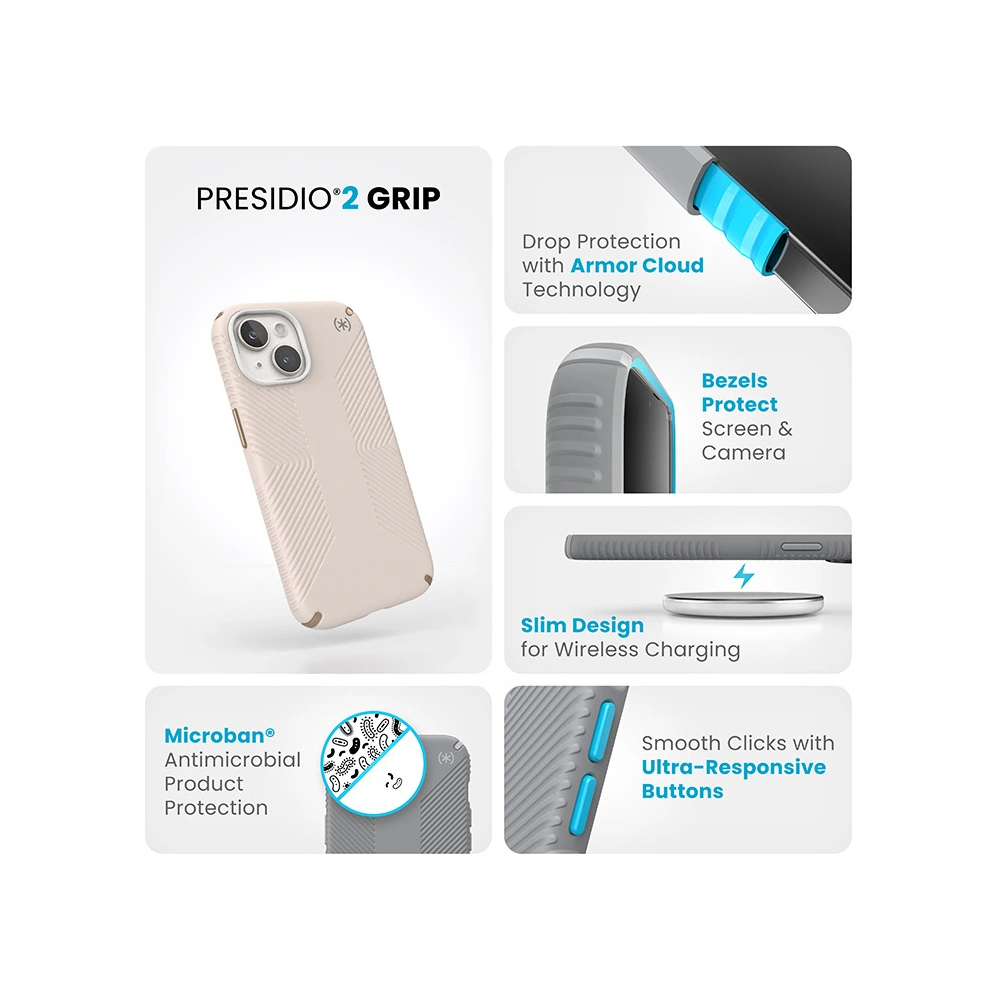 Wholesale Speck Presidio2 Grip Apple iPhone 15 (Bleached Bone/Heirloom Gold/Hazel Brown) - SPK495 - {ean13} - Hurt
