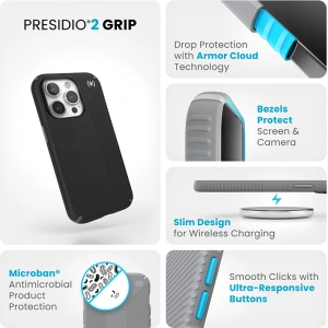Hurtownia GSM - Etui Speck Presidio2 Grip Apple iPhone 15 Pro (Černá/Slate Grey/Bílá) - SPK496 - {ean13} - Hurt