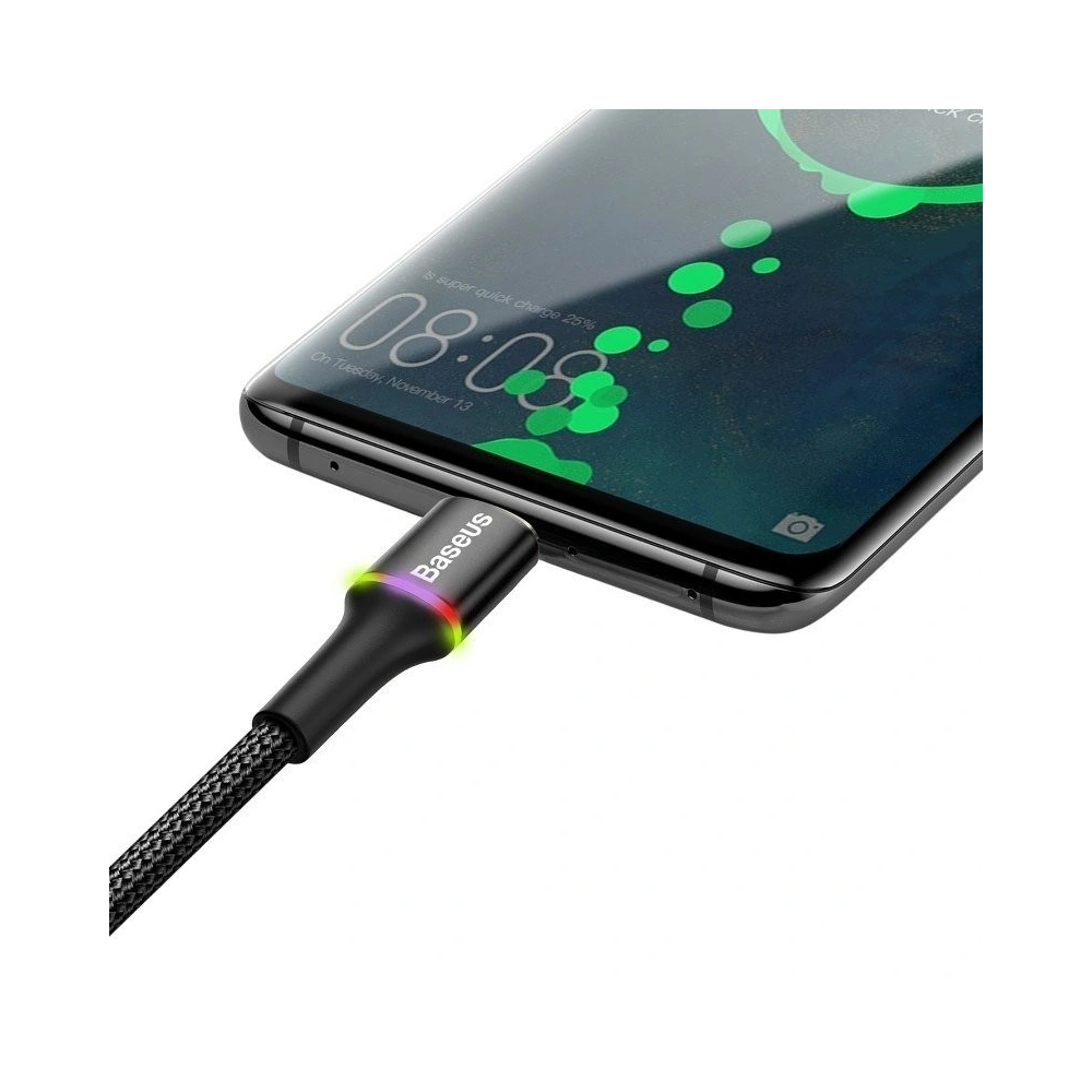 Wholesale Baseus Halo USB-A to USB-C Cable with LED Light 3A 0,5m Black - BSU382BLK - {ean13} - Hurt