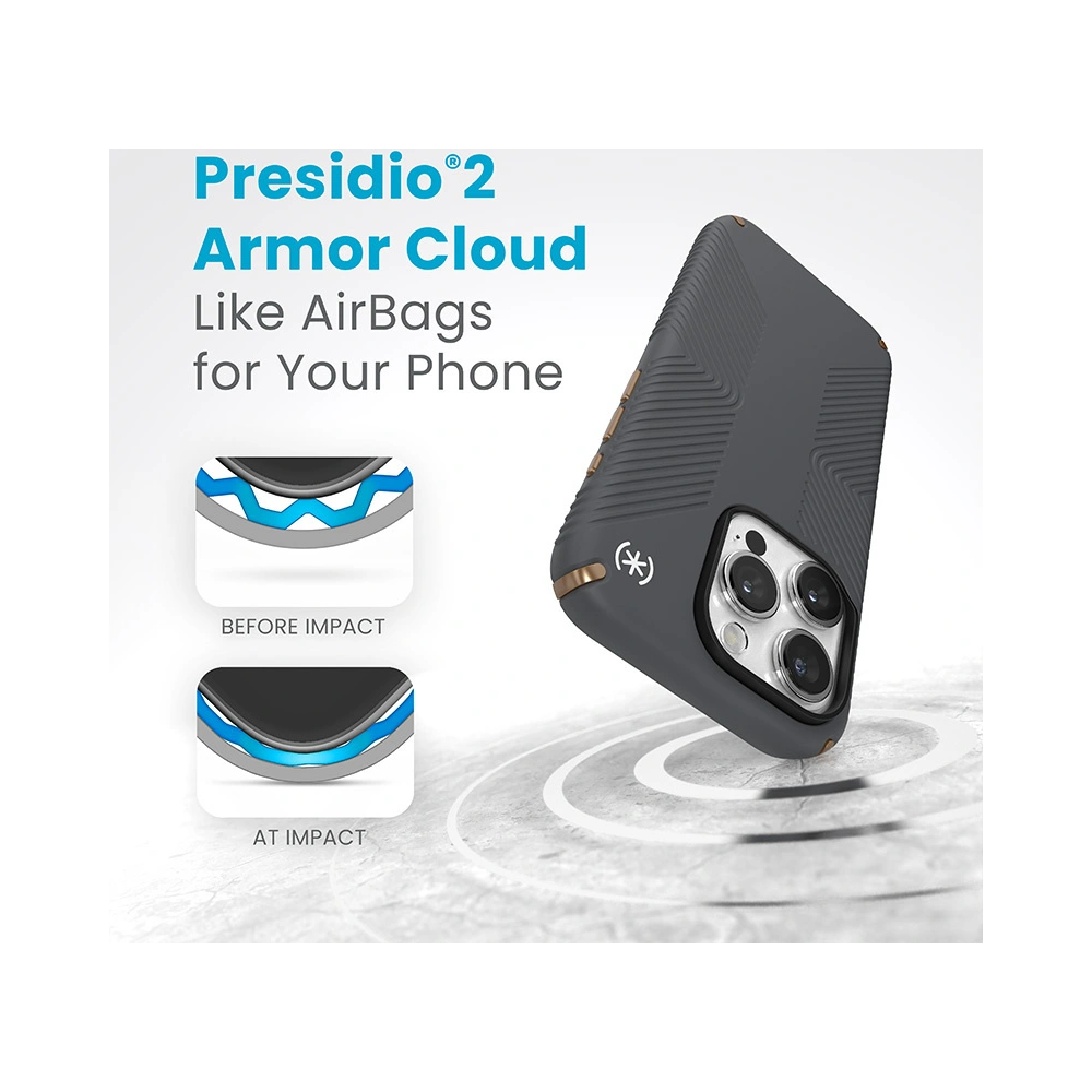 Wholesale Speck Presidio2 Grip Apple iPhone 15 Pro (Charcoal Grey/Cool Bronze/White) - SPK498 - {ean13} - Hurt