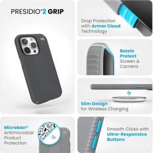 Wholesale Speck Presidio2 Grip Apple iPhone 15 Pro (Charcoal Grey/Cool Bronze/White) - SPK498 - {ean13} - Hurt
