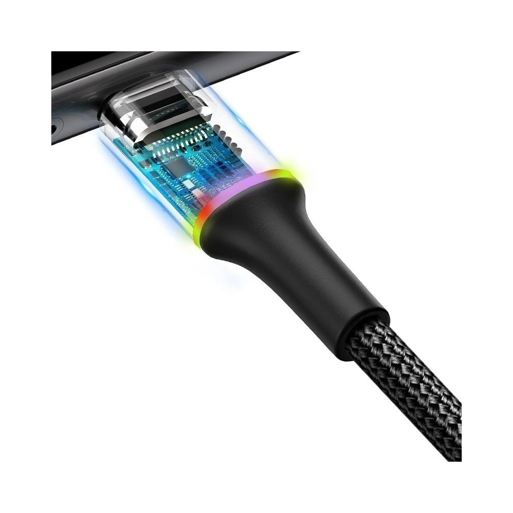 Wholesale Baseus Halo USB-A to USB-C Cable with LED Light 3A 0,5m Black - BSU382BLK - {ean13} - Hurt