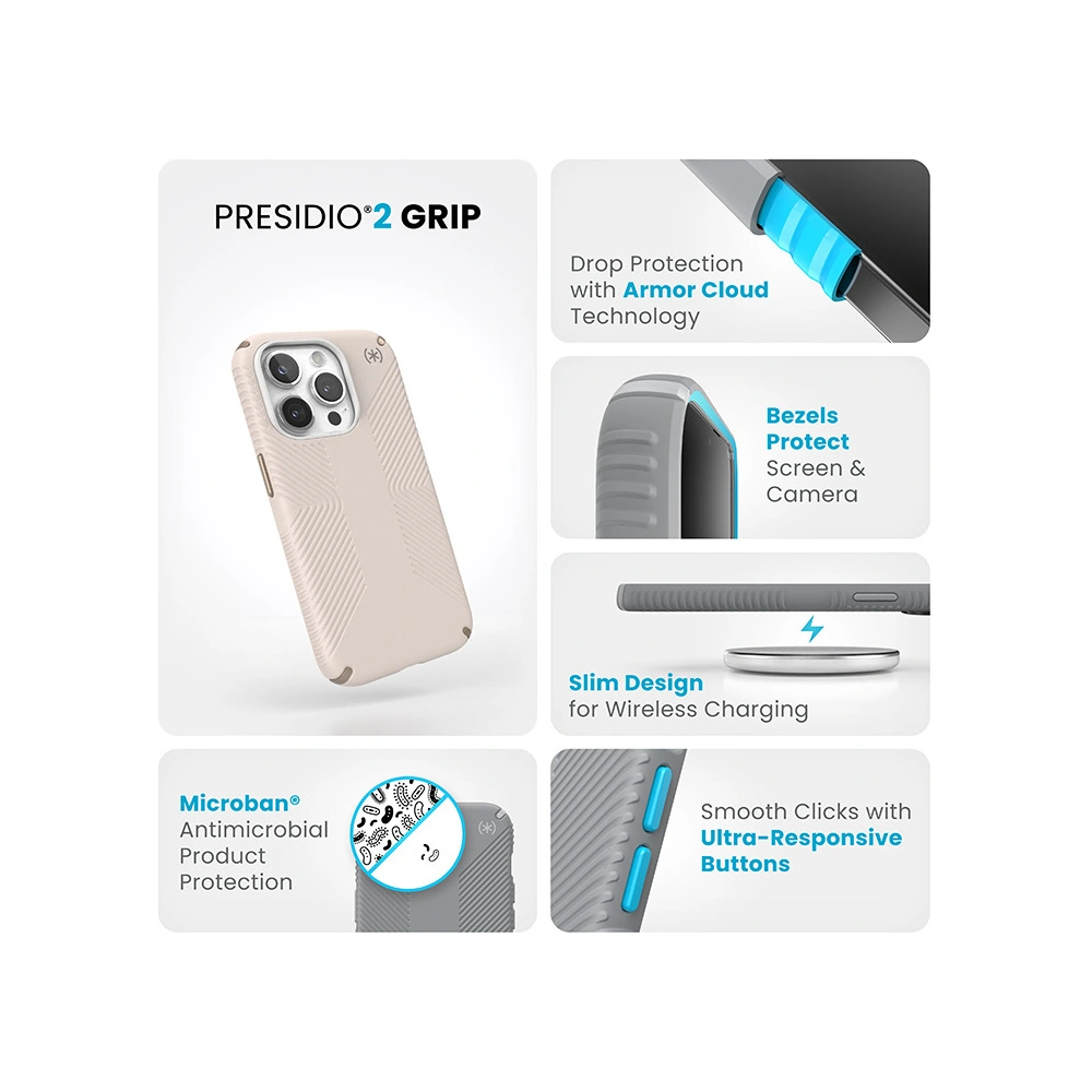 Hurtownia GSM - Case Speck Presidio2 Grip Apple iPhone 15 Pro (Bleached Bone/Heirloom Gold/Hazel Brown) - SPK499 - {ean13} - Hurt