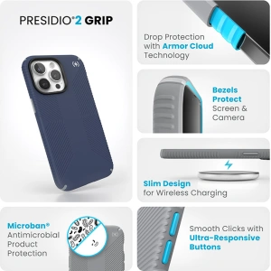 Hurtownia GSM - Etui Speck Presidio2 Grip Apple iPhone 15 Pro Max (Albastru Costier/Gri Prafoasă/Alb) - SPK501 - {ean13} - Hurt