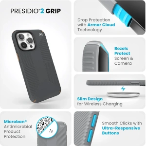 Wholesale Speck Presidio2 Grip Apple iPhone 15 Pro Max (Charcoal Grey/Cool Bronze/White) - SPK502 - {ean13} - Hurt