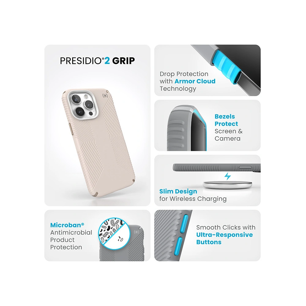 Wholesale Speck Presidio2 Grip Apple iPhone 15 Pro Max (Bleached Bone/Heirloom Gold/Hazel Brown) - SPK503 - {ean13} - Hurt