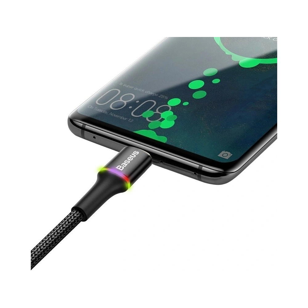 Hurtownia GSM - Kabel USB-C z podświetleniem LED Baseus Halo 3A 1m (czarny) - BSU383BLK - {ean13} - Hurt