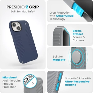 Hurtownia GSM - Etui Speck Presidio2 Grip MagSafe Apple iPhone 15 (Mořská modř/Prachová šedá/Bílá) - SPK505 - {ean13} - Hurt