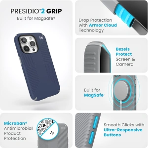 Hurtownia GSM - Etui Speck Presidio2 Grip MagSafe Apple iPhone 15 Pro (Coastal Blue/Dustgrey/White) - SPK507 - {ean13} - Hurt