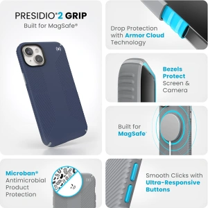 Hurtownia GSM - Etui Speck Presidio2 Grip MagSafe Apple iPhone 15 Plus / 14 Plus (Mořská modř/Prachová šedá/Bílá) - SPK509 - {ean13} - Hurt