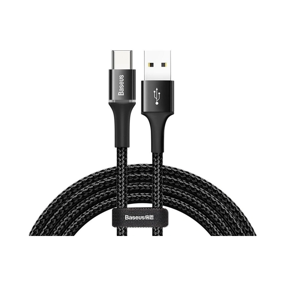 Wholesale Baseus Halo USB-A to USB-C Cable with LED Light 3A 2m Black - BSU384BLK - {ean13} - Hurt