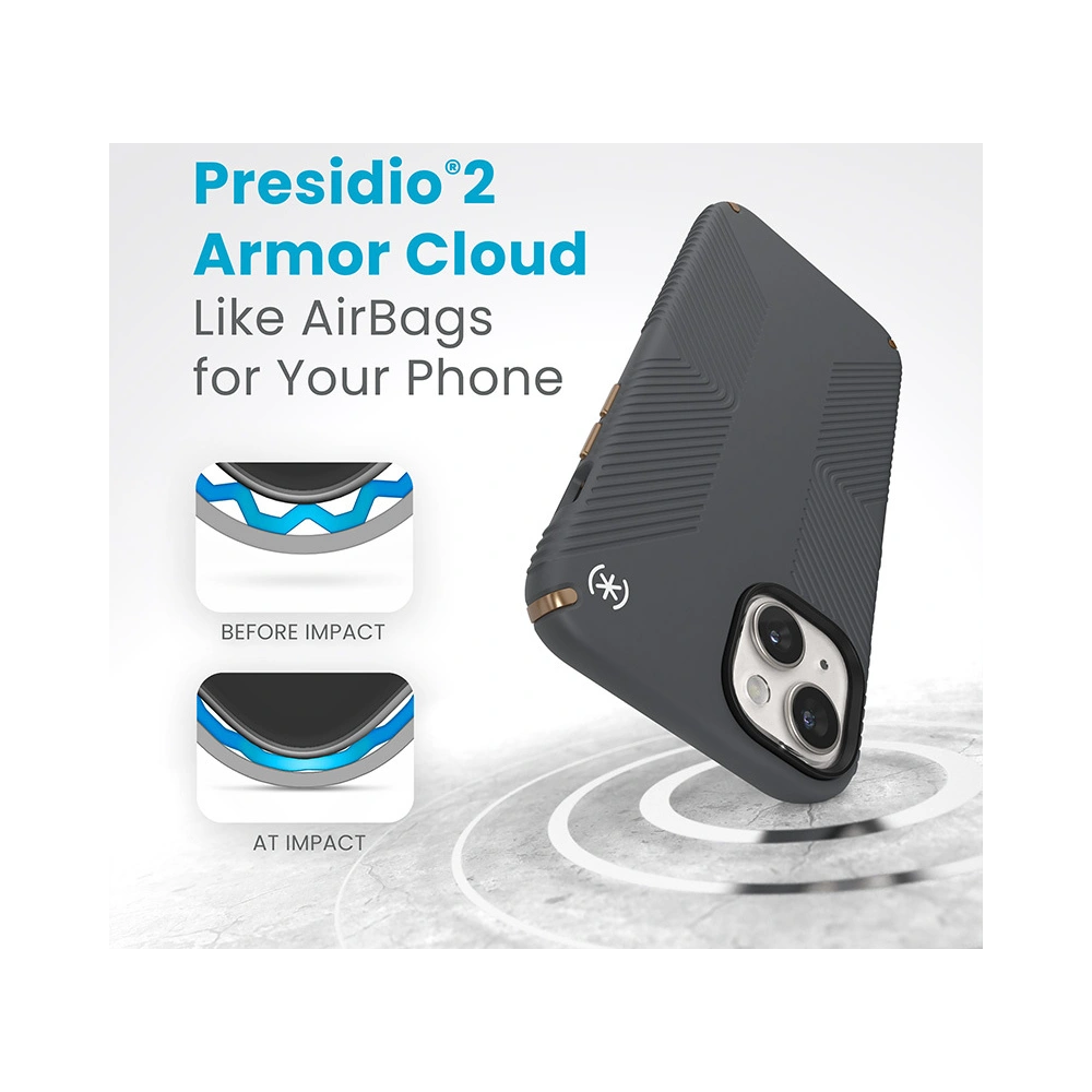 Wholesale Speck Presidio2 Grip MagSafe Apple iPhone 15 Plus / 14 Plus (Charcoal Grey/Cool Bronze/White) - SPK510 - {ean13} - Hurt