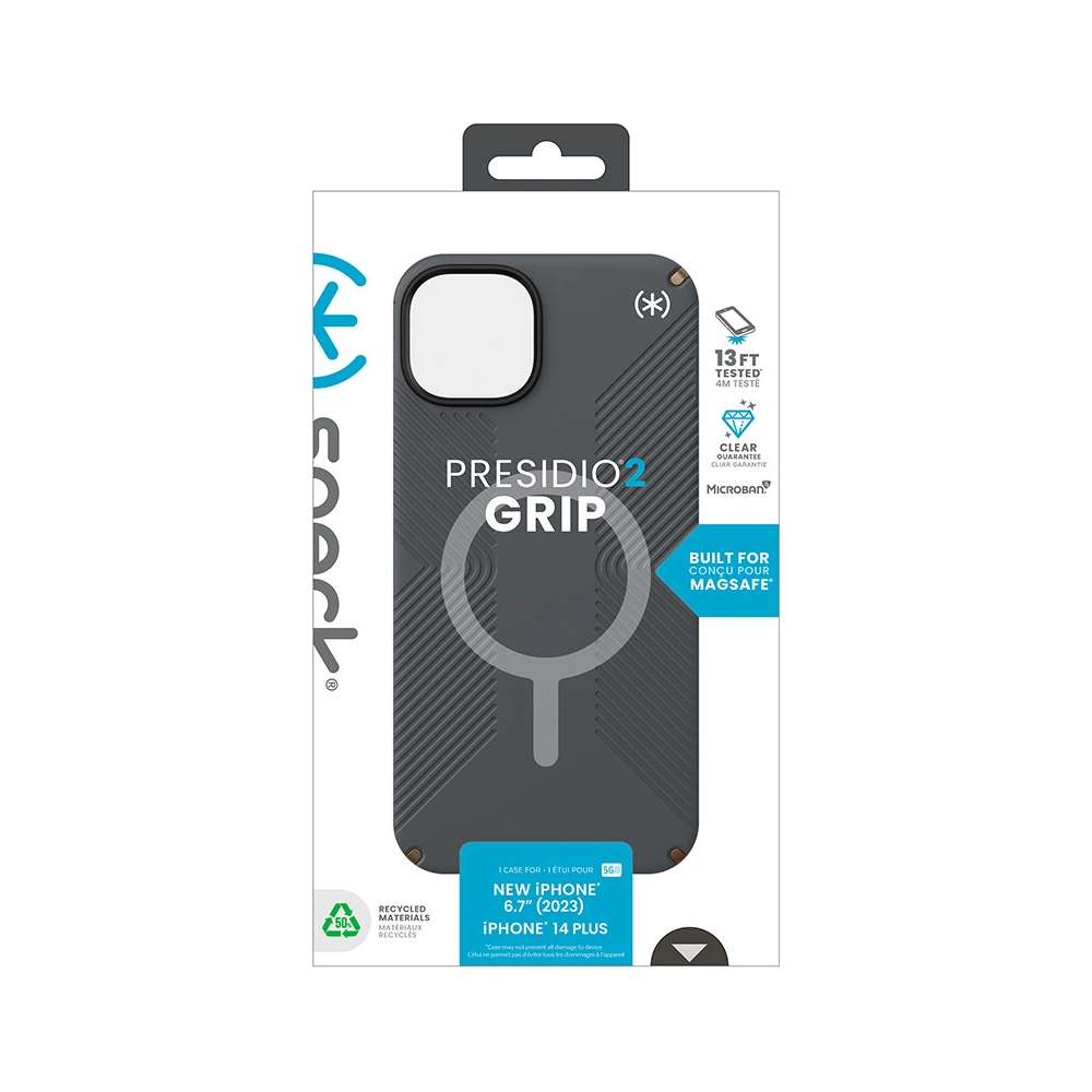 Hurtownia GSM - Etui Speck Presidio2 Grip MagSafe Apple iPhone 15 Plus / 14 Plus (Gri Charcoal/Bronz Rece/Alb) - SPK510 - {ean13} - Hurt
