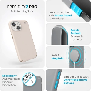 Hurtownia GSM - Etui Speck Presidio2 Pro MagSafe Apple iPhone 15 (Bělená kost/ Dědictví zlato/ Oříškově hnědá) - SPK516 - {ean13} - Hurt