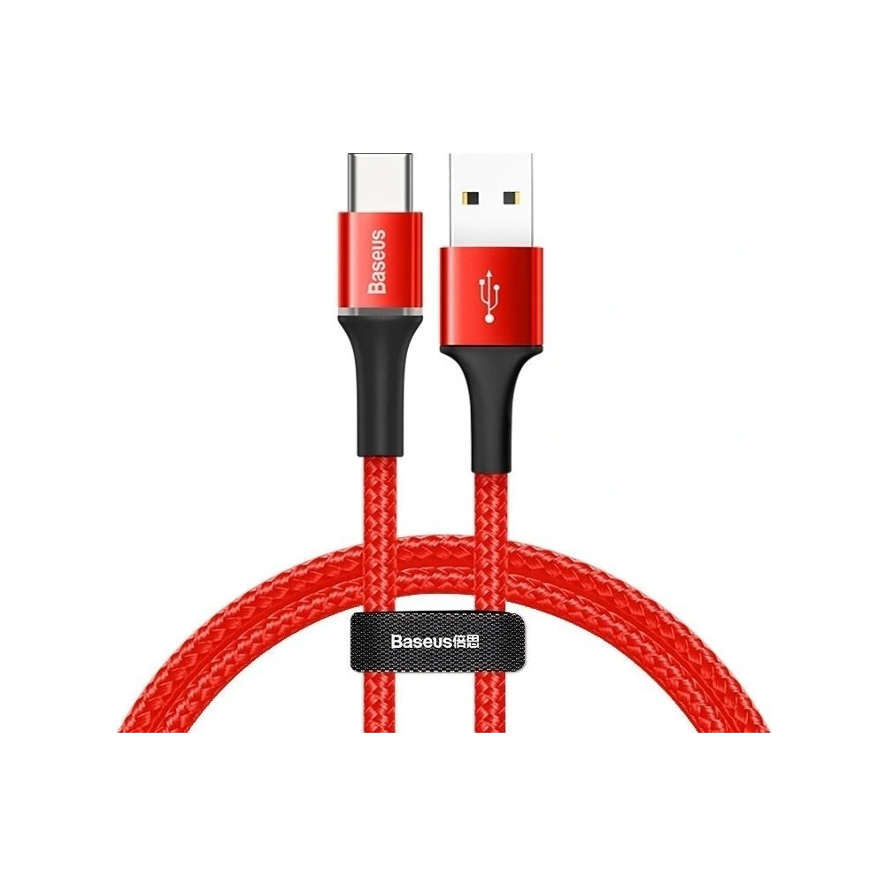 Wholesale Baseus Halo USB-A to USB-C Cable with LED Light 3A 0,5m Red - BSU385RED - {ean13} - Hurt