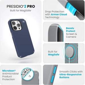 Hurtownia GSM - Etui Speck Presidio2 Pro MagSafe Apple iPhone 15 Pro (Pobřežní modrá/Prachová šedá/Bílá) - SPK518 - {ean13} - Hurt