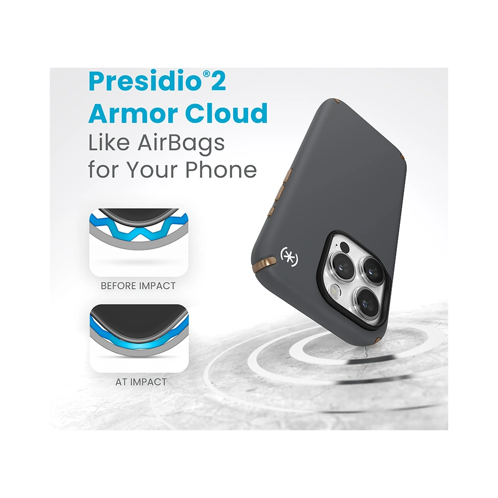 Wholesale Speck Presidio2 Pro MagSafe Apple iPhone 15 Pro (Charcoal Grey/Cool Bronze/White) - SPK519 - {ean13} - Hurt