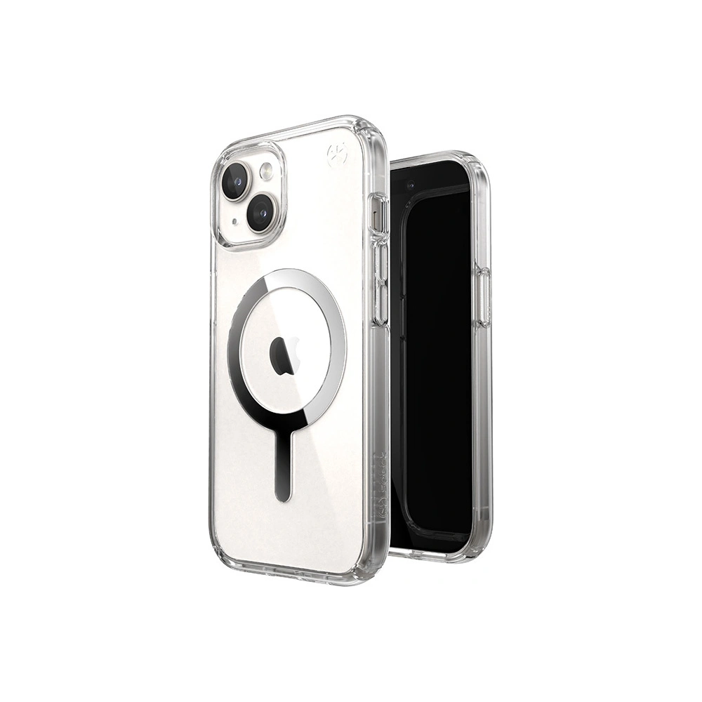 Wholesale Speck Presidio Perfect-Clear MagSafe Apple iPhone 15 (Clear/Chrome Finish/Serene Silver) - SPK522 - {ean13} - Hurt