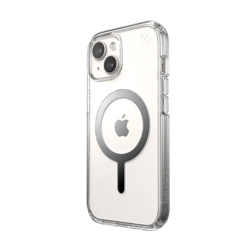 Etui Speck Presidio Perfect-Clear MagSafe Apple iPhone 15 (Clear/Chrome Finish/Serene Silver)
