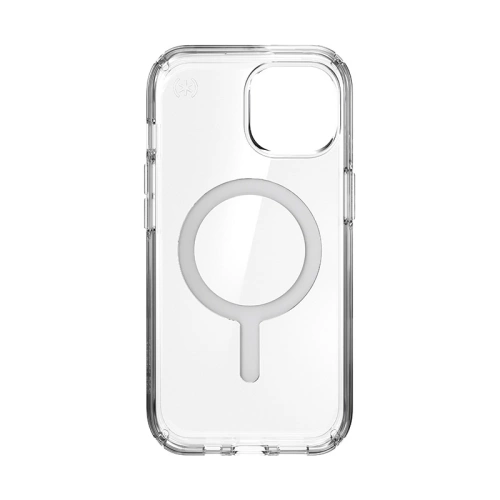 Etui Speck Presidio Perfect-Clear MagSafe Apple iPhone 15 (Clear/Chrome Finish/Serene Silver)