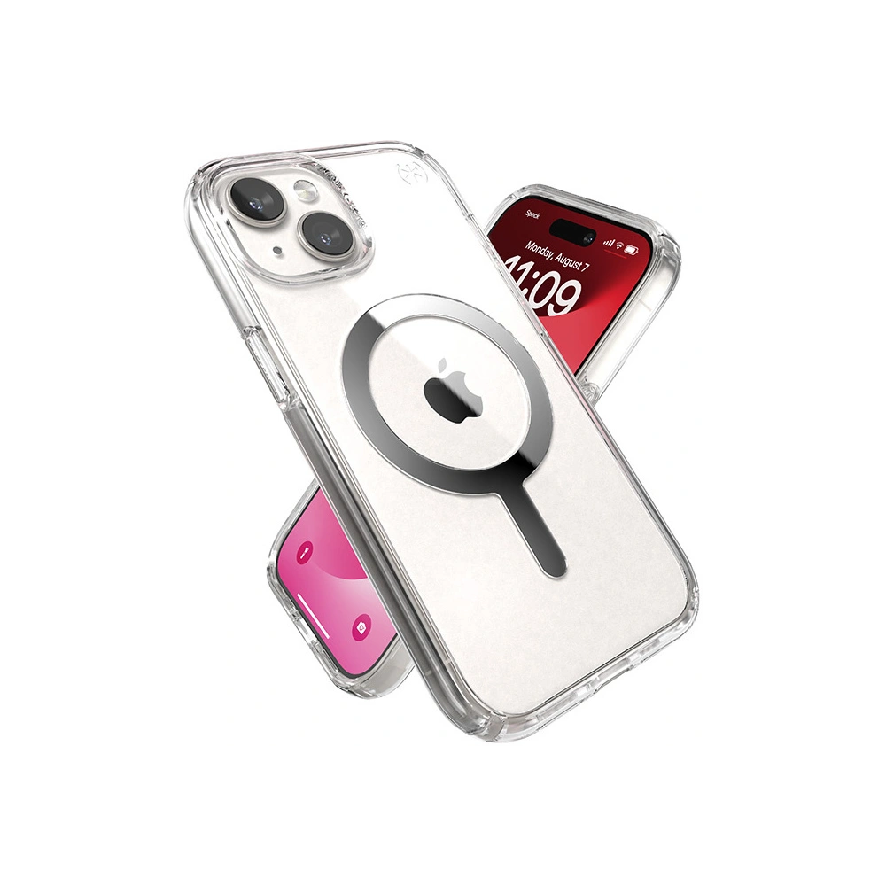 Wholesale Speck Presidio Perfect-Clear MagSafe Apple iPhone 15 (Clear/Chrome Finish/Serene Silver) - SPK522 - {ean13} - Hurt