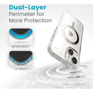 Hurtownia GSM - Etui Speck Presidio Perfect-Clear MagSafe Apple iPhone 15 (Čiré/Chromové provedení/Sereně stříbrné) - SPK522 - {ean13} - Hurt