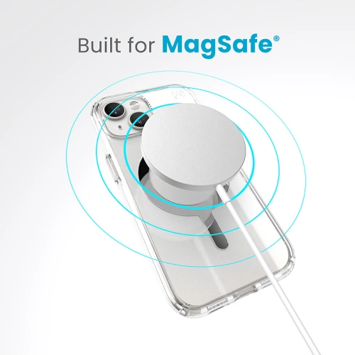 Etui Speck Presidio Perfect-Clear MagSafe Apple iPhone 15 (Clear/Chrome Finish/Serene Silver)