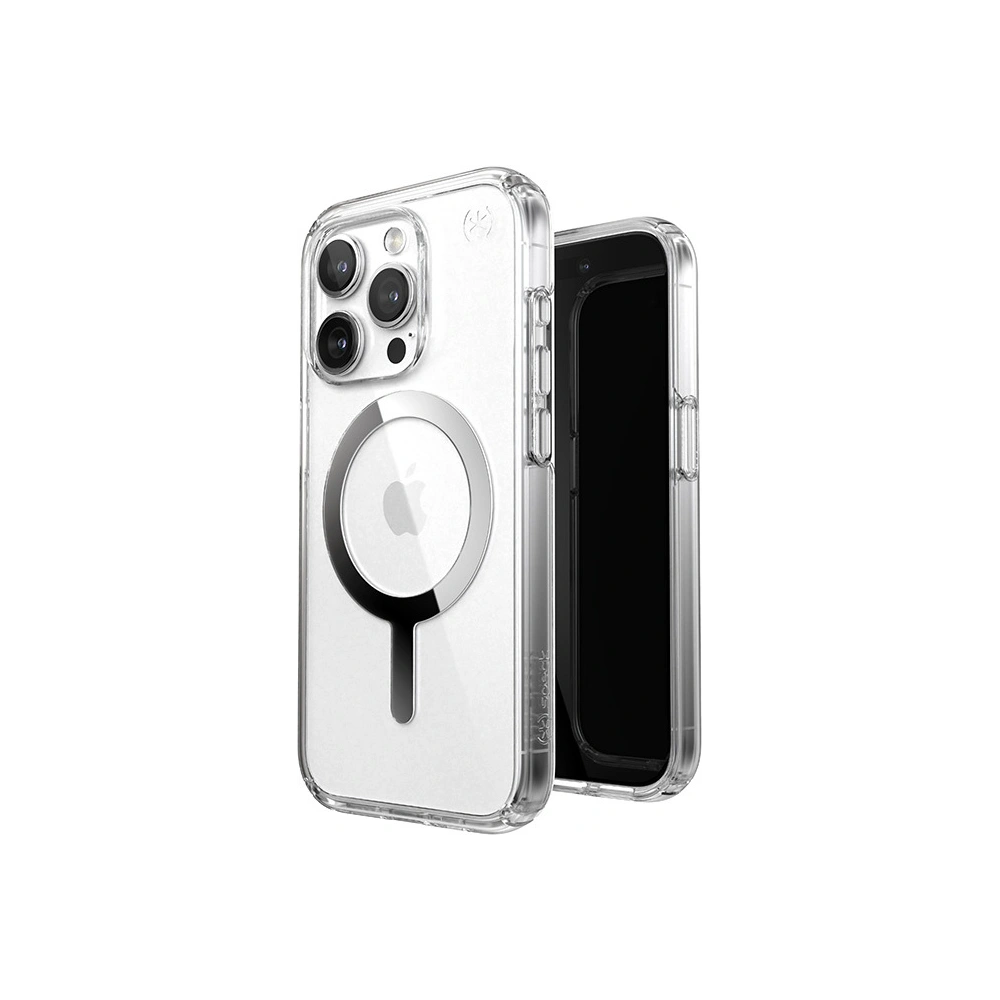 Wholesale Speck Presidio Perfect-Clear MagSafe Apple iPhone 15 Pro Max (Clear/Chrome Finish/Serene Silver) - SPK523 - {ean13} - Hurt