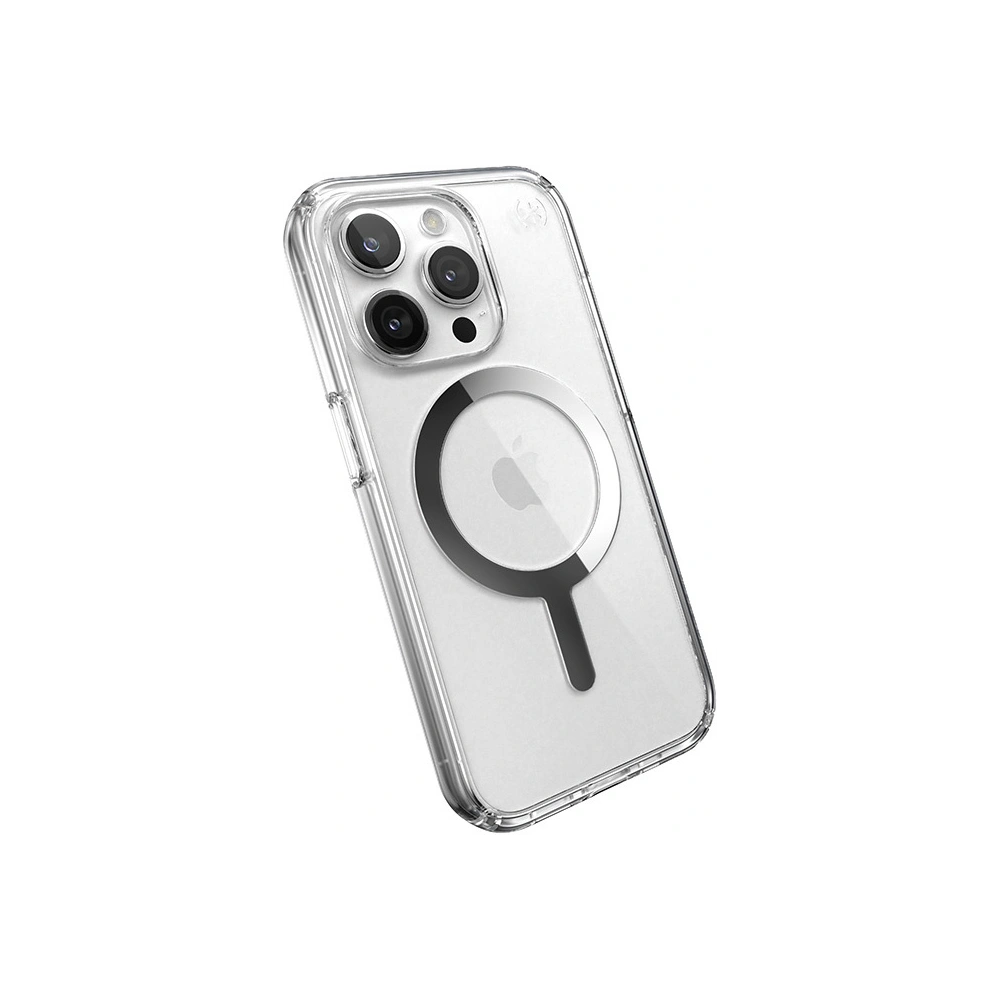 Wholesale Speck Presidio Perfect-Clear MagSafe Apple iPhone 15 Pro Max (Clear/Chrome Finish/Serene Silver) - SPK523 - {ean13} - Hurt